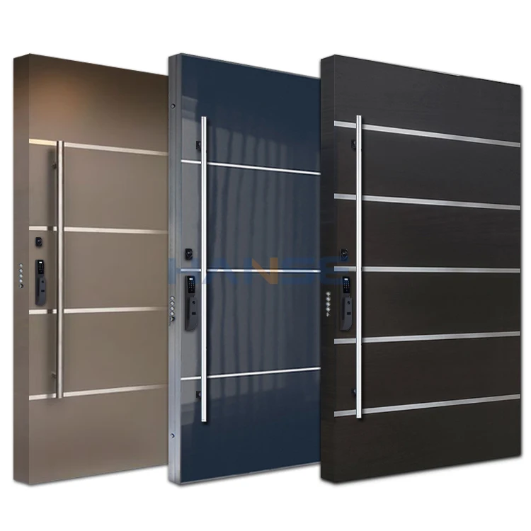 External Security Main Entrance Metal 304 Ss Stainless Steel Single Gate Door Design with Handle Smart Lock and Stopper
