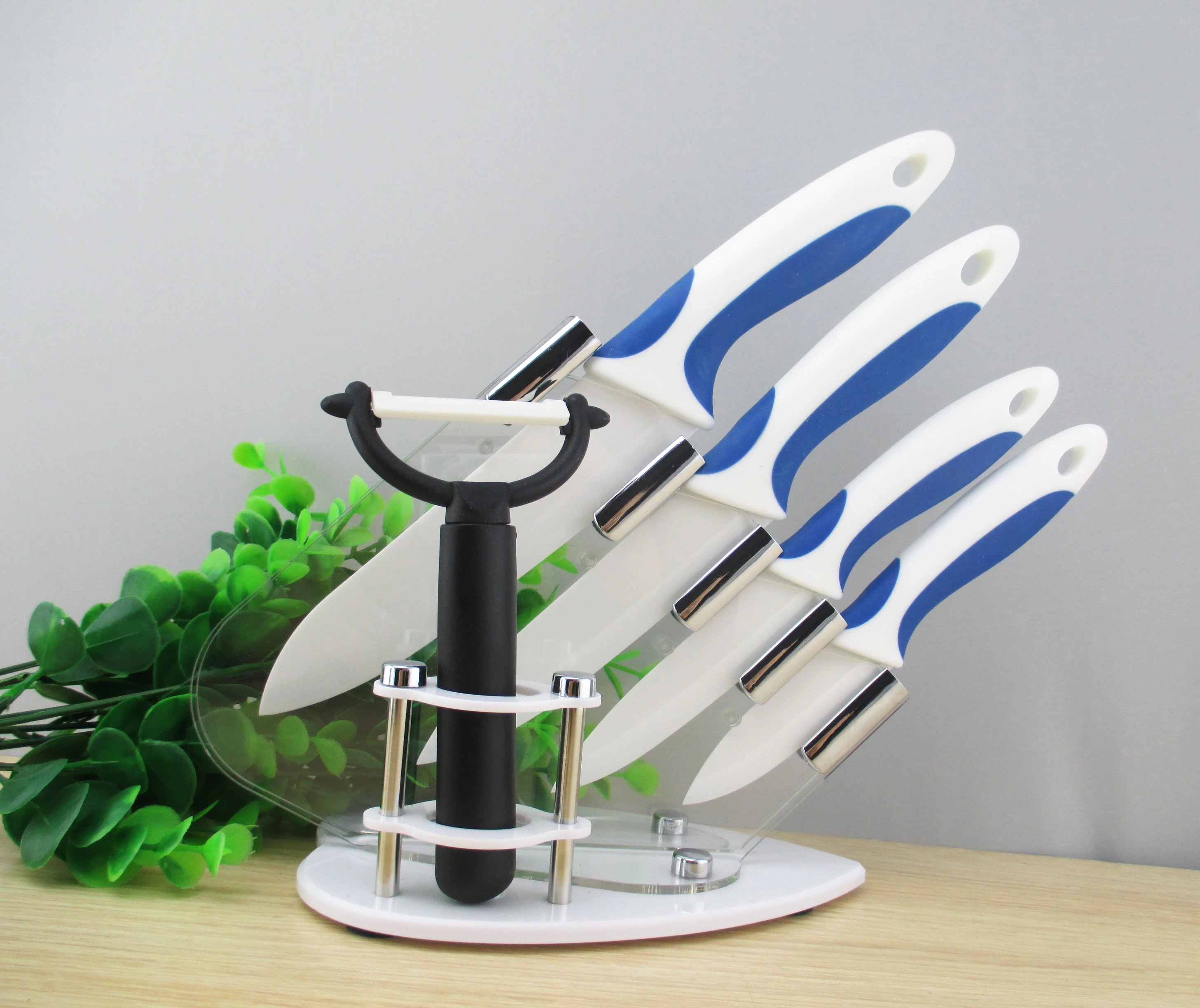 Hot Selling Rubber Coated ABS Handle Kitchen Knife Three-piece Set