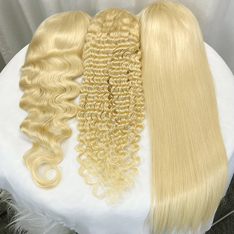 613 Blonde Wig Transparent Lace Frontal, Virgin Hair