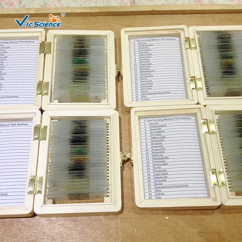 Подготовленные слайды для геологического микроскопа 5 шт. подготовленные минеральные в тонком сечении