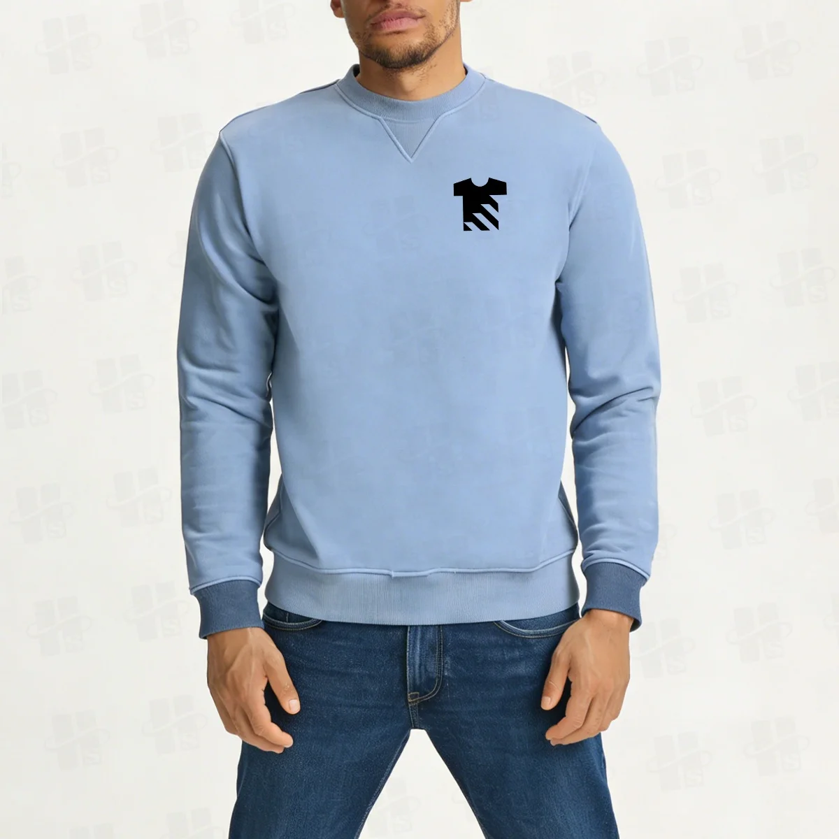 Men’s Pullover Hoodie Solid Color 100% Cotton Sweatshirt Embroidery Digital Plain Dyed Street Wear Crewneck Sweatshirts