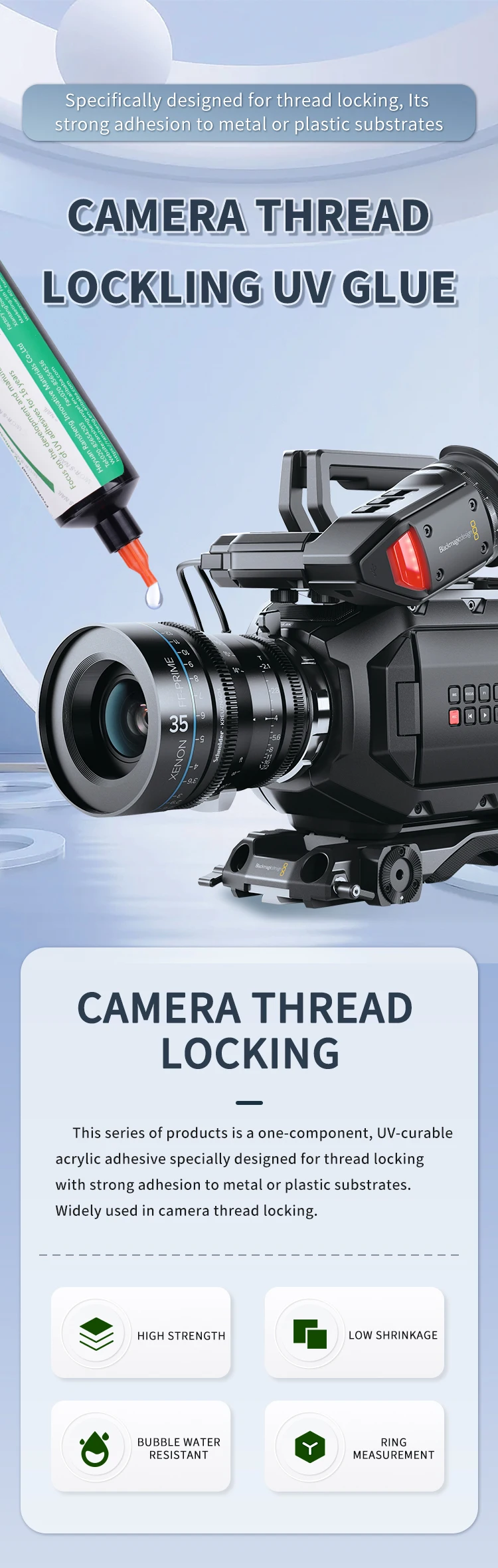 Mobile Phone Camera Module Uv Thermosetting Glue Suitable For Camera