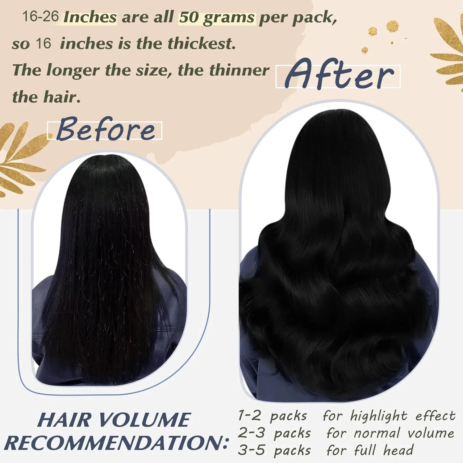 Extension per capelli Micro Loop da 16-26 pollici con micro perline, estensione per capelli Remy da 1 g/ciocca da 50 g, colore #1B, nero naturale liscio per salone_voghion.com
