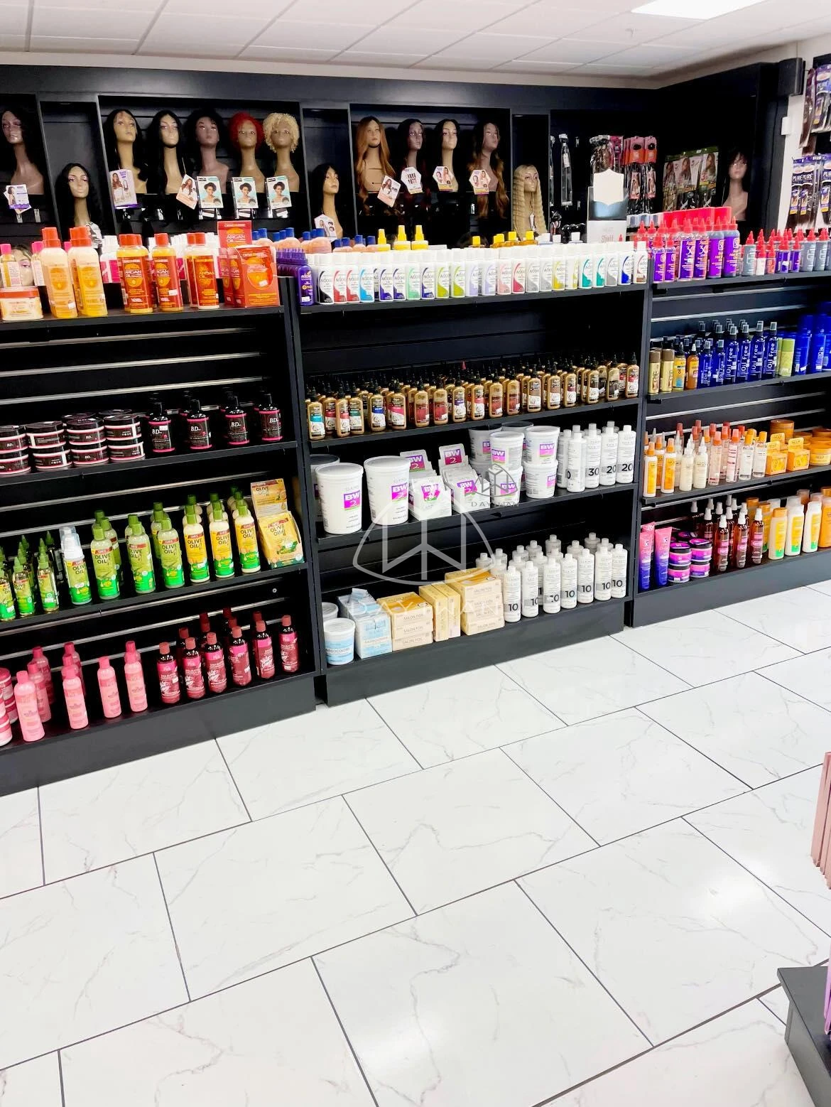 Hair Store Counter Wig Display Cabinet and Hair Care Product
