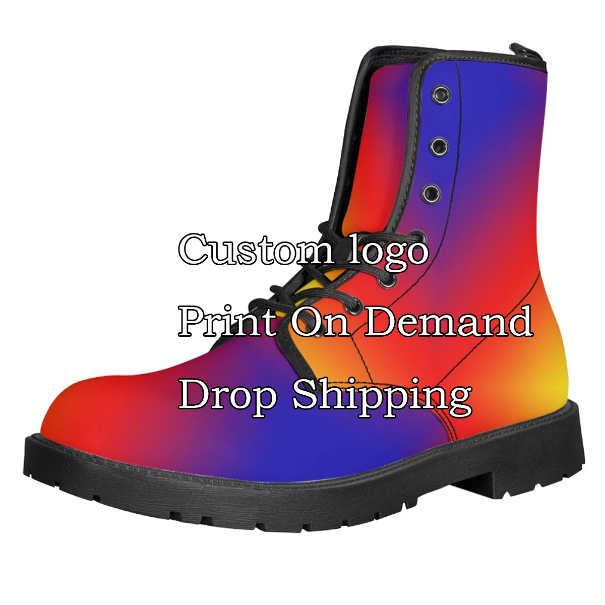 Sublimation Printing Shoes Print on Demand Girl Leather Boots