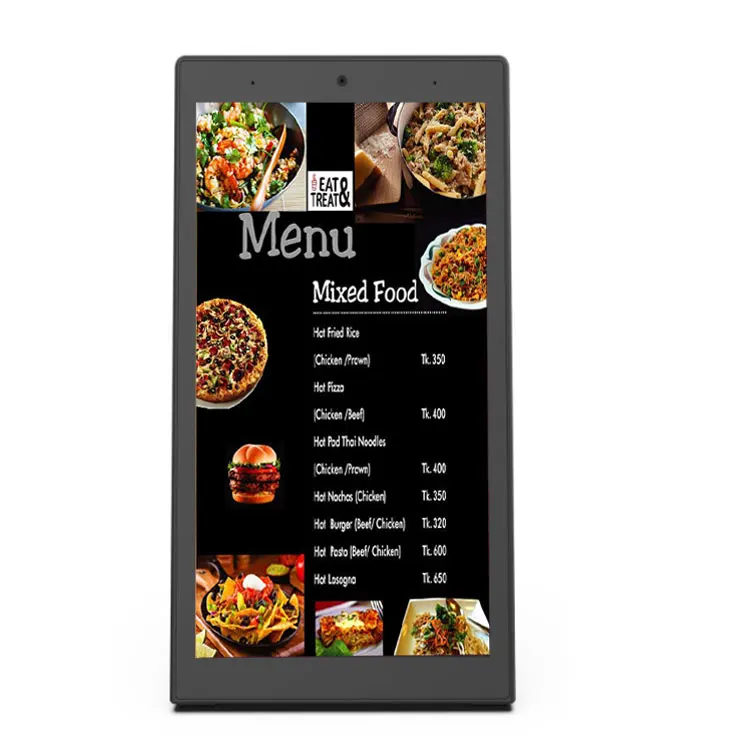 10.1 15.6 inch digital signage all-in-one Android advertising display restaurant counter table L shape