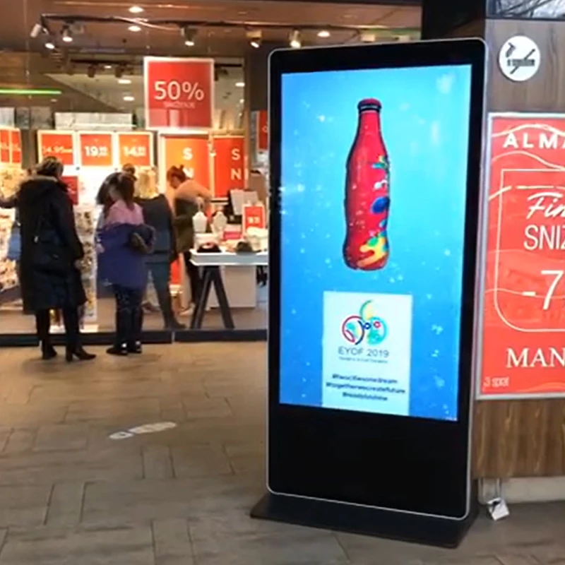 Elevators Retail Stores Remote Managing Software 49 55 65 Inch Android LCD Advertising Screen Kiosk Floor Stand Digital Signage