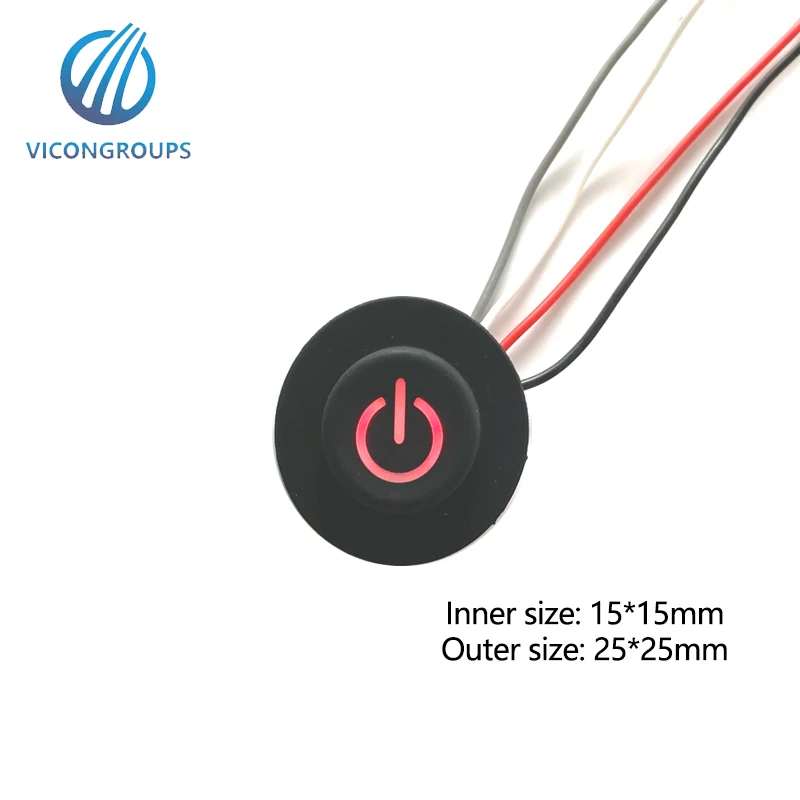 3.7v 5v 7.4v 12v 24v Temperature Control Push Button Switch For Heating