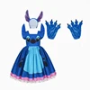 Blue  Dress + Headband + Gloves