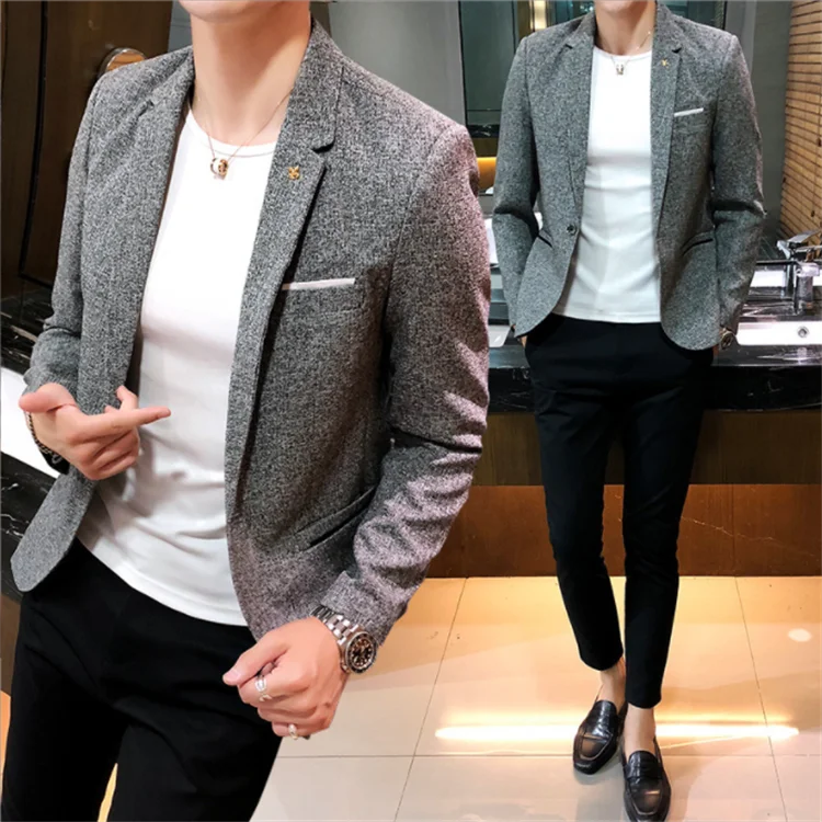 Men's linen business suit coat