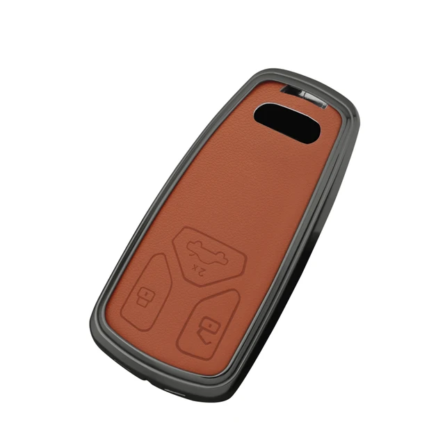 China Manufacturer's Zinc Alloy Design Fashionable Leather Car Key Cover Provides Key Protection for Audi
