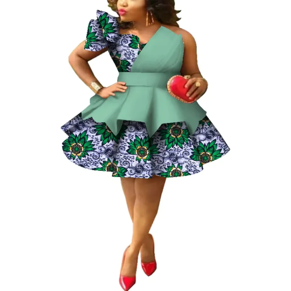 ankara formal dress African Dresses Women Plus Size Print Strapless Multi-layer Dashiki Party Wedding Evening African Clothing WY4984 simple classy ankara long gowns
