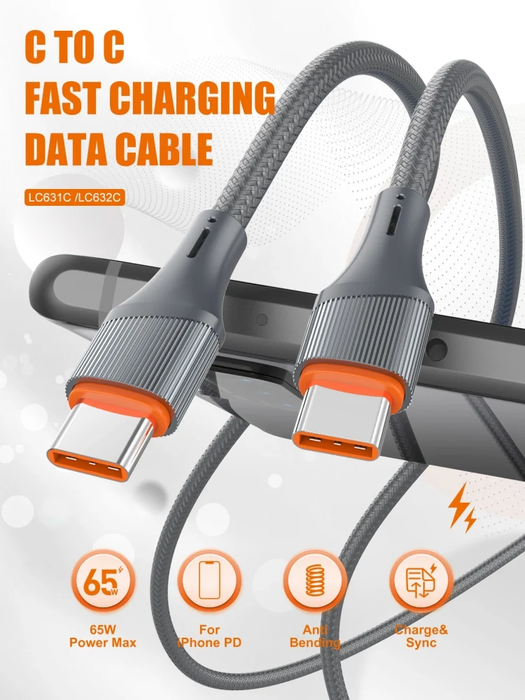 LDNIO LC631C Wholesale Original Date Cable for Samsung Super Quick Charging Cable Custom Logo Long TYPE C PD Fast Charging Cable