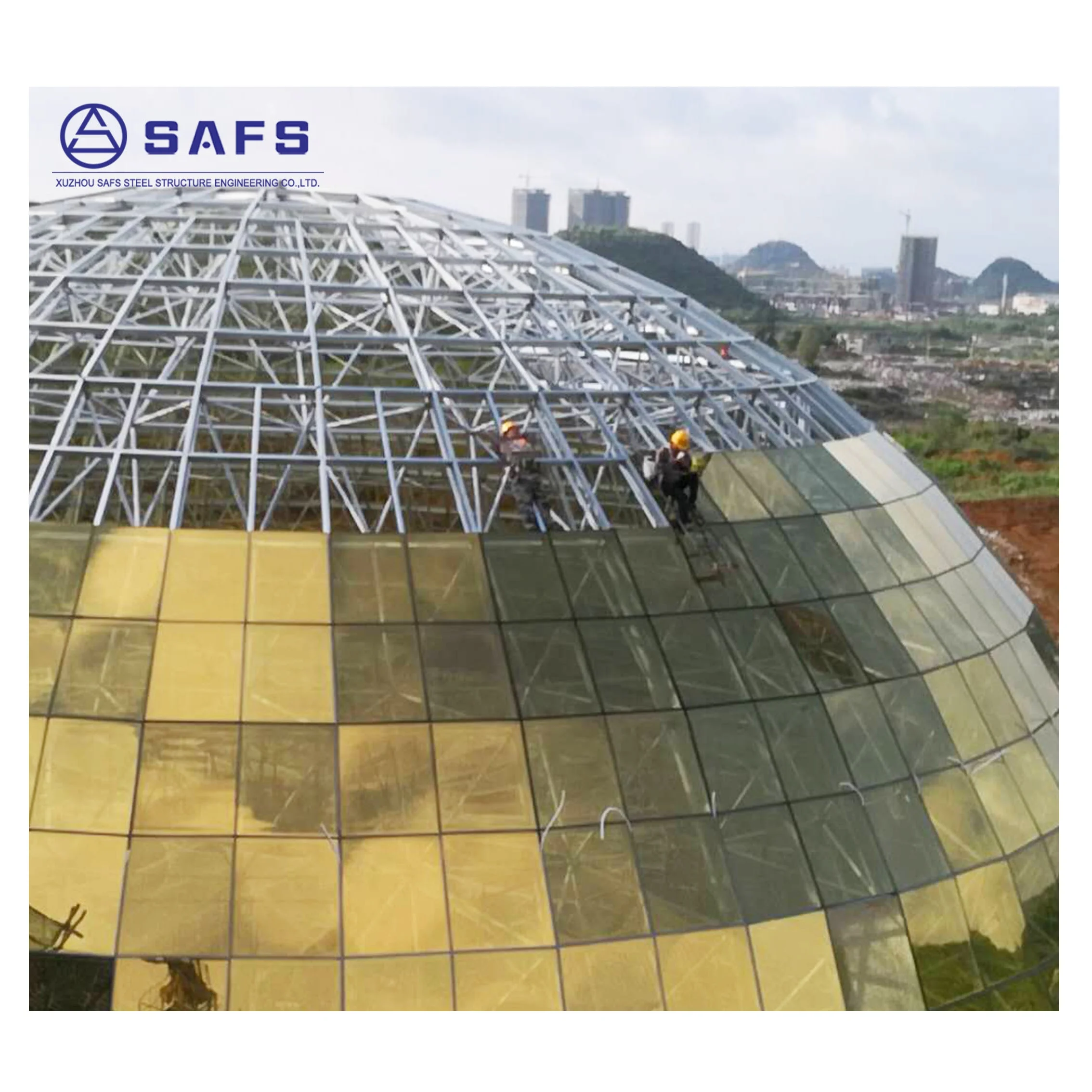 Steel Structure Mall Circular Dome Glass Roof Building Design