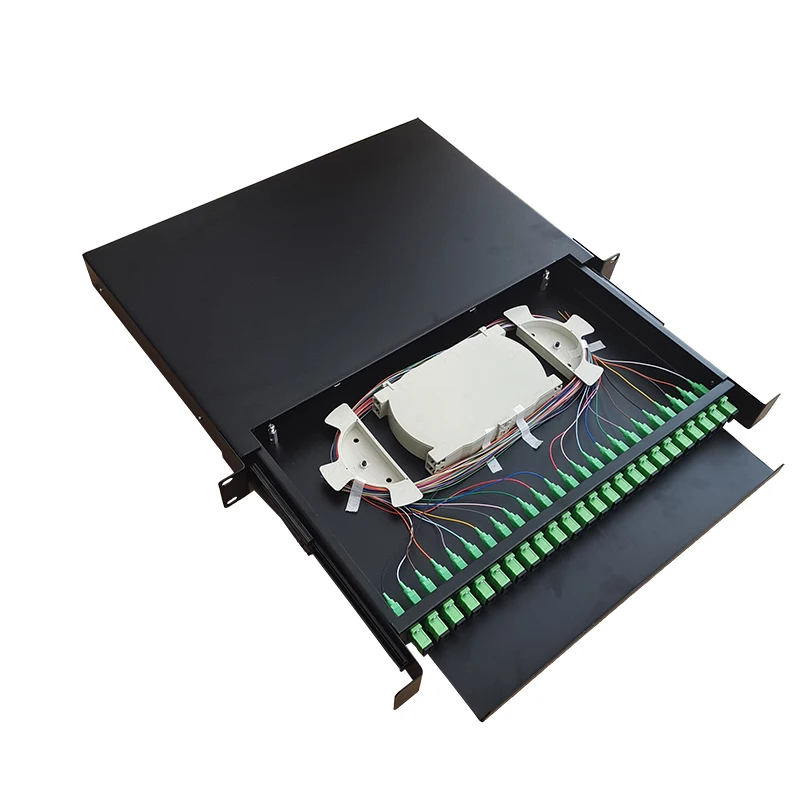 19 Inch Rack Mounted Fiber Terminal Box Sliding Drawer 2u 36 48 96 144 ...