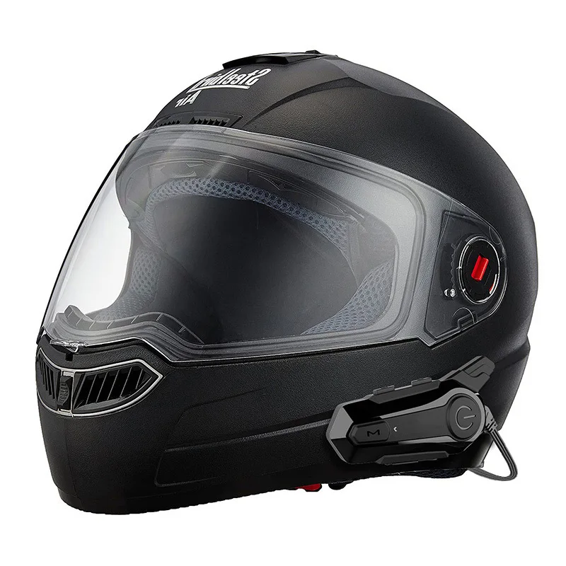 X1 PLUS BT TWS Motorcycle Helmet Headset with Noise Cancelling Wireless Interphone for 2 Riders LED Battery Indicator