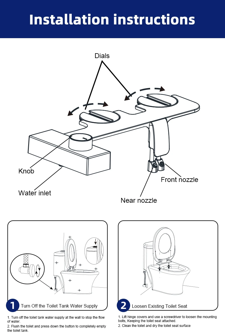 Modern Fresh Water Sprayer Bidet Toilet Attachment Smart Shattaf Bidet De Toilette Dual Nozzle Self-Cleaning Toilet Bidet manufacture