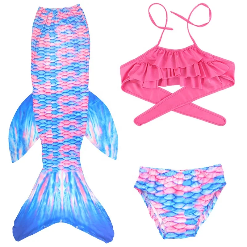 Детский костюм Русалочки купальный с юбкой и хвостом для