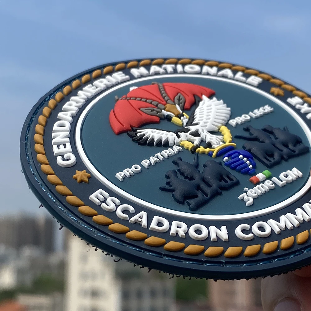 Custom Logo Rubber Iron on PVC Patch Badges Backpack Hat Hook Sewing Patches Soft Silicone 3D Embossed Rubber Patch for Garment