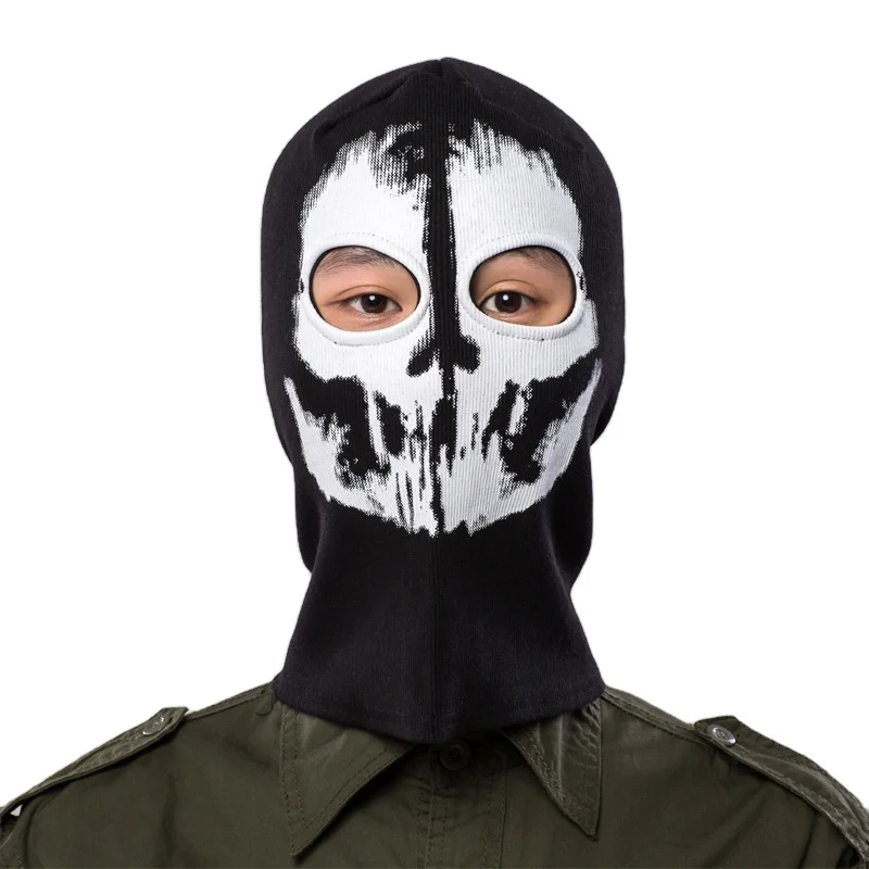 Fanni оптовая продажа осенне-зимняя теплая ветрозащитная вязаная Балаклава с изображением Призрака и черепа