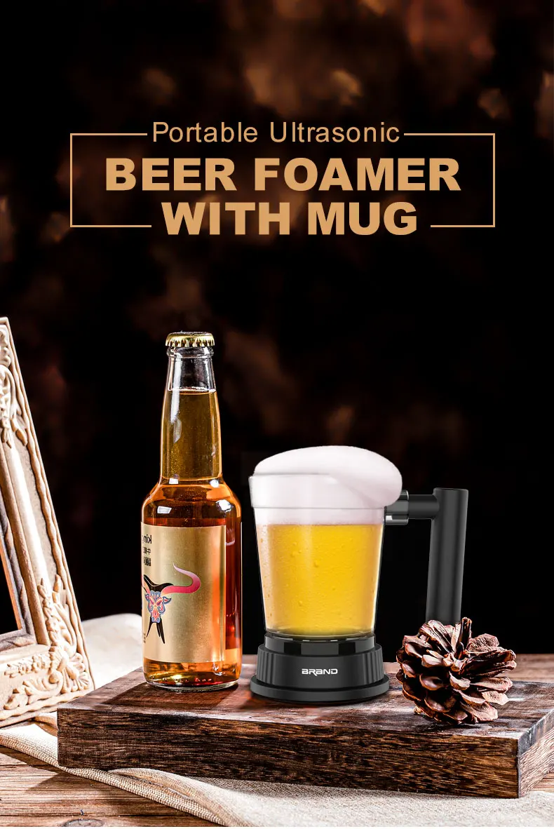 Portable Ultrasonic Beer Foam Maker Cup Beer Server Dispenser No Limit on Canned or Bottle Beer Size Ideal for Gift Happy Hours details