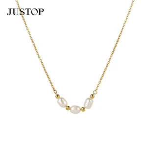 Wholesale Custom Stainless Steel Pearl Jewelry Set with Earrings Bracelet Necklace-Trendy Fashion Jewelry