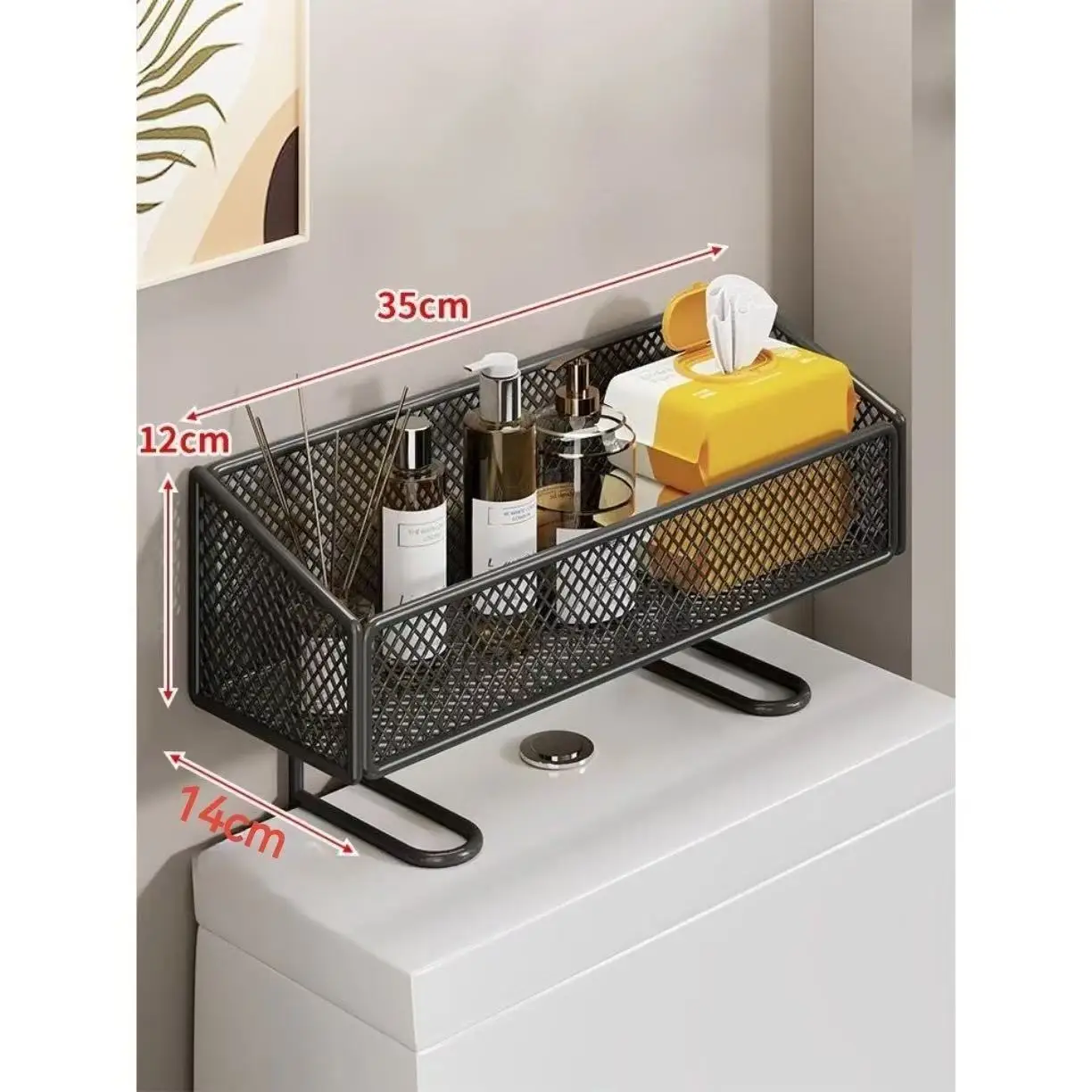 GREENSIDE Metal Toilet Storage Rack with Skin Care Storage Bathroom Shower Gel Shelf for Dinnerware and Cleaning Tools