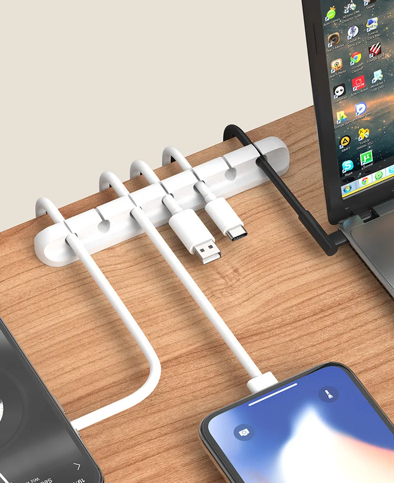 Desktop data cable storage and arrangement of self-adhesive wire desktop fixer wire trimming and winding device wire fixer manufacture