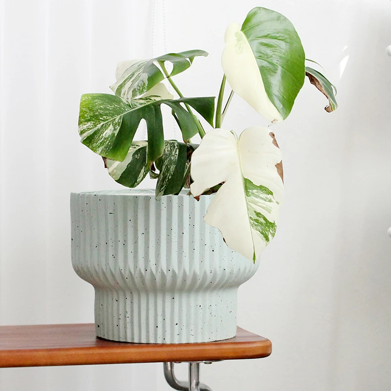 Modern Design Indoor Fiber Clay Pot Light Weight Green Plant Pot with ...