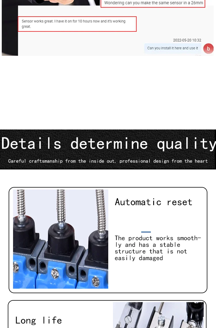 Durable Safe Mechanical Contact Limit Switch 5A Maximum Current IP65 Protection Level Stable Performance Convenient Operation factory