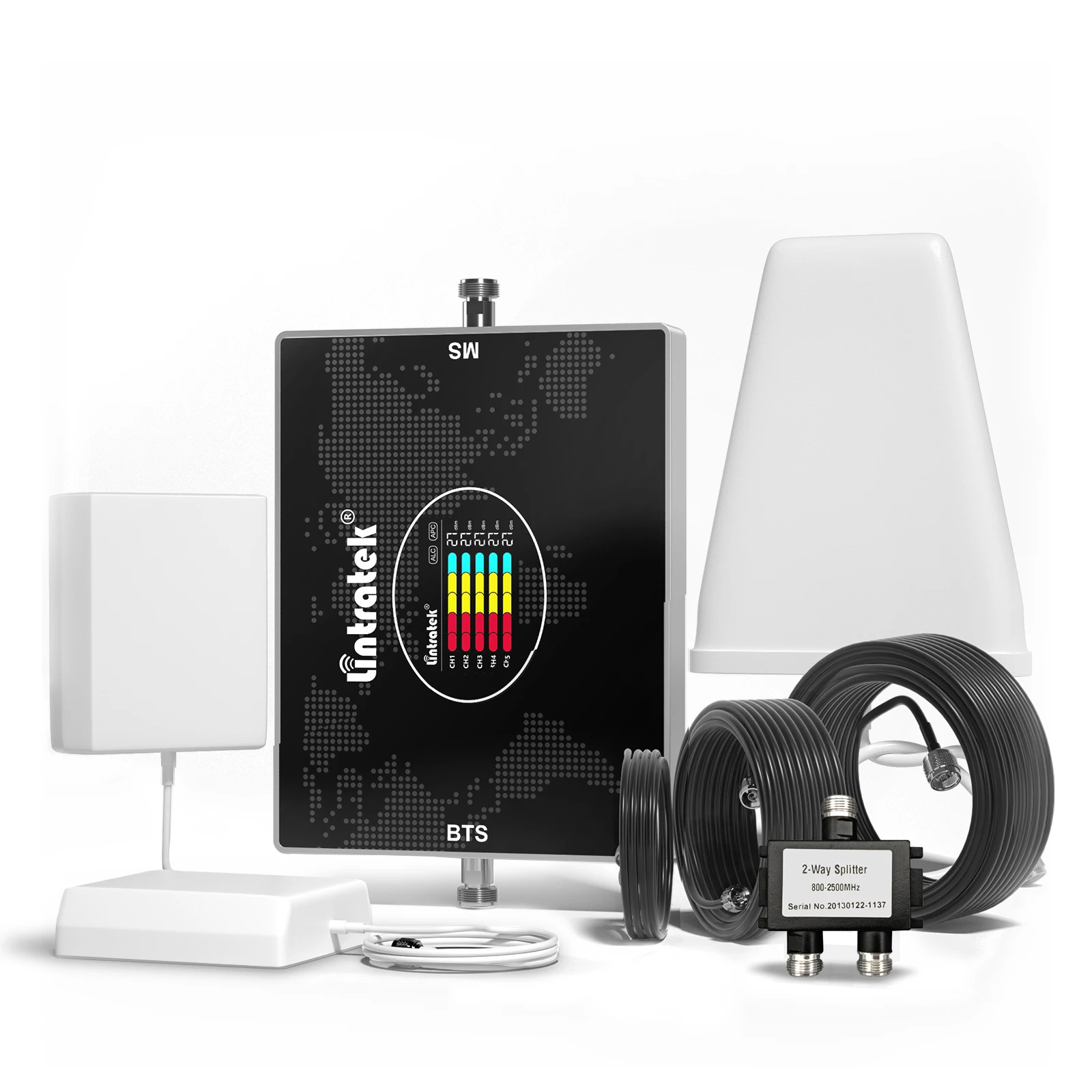 Lintratek Ripetitore Segnale 4G/3G/2G Multibanda 800/900/1800/2100/2600MHz, Per Migliorare Chiamate E Internet In Casa E Ufficio