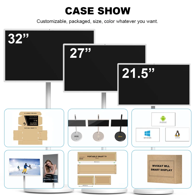 Indoor Portable Display Full HD IPS Touchscreen Android System Built-in ...