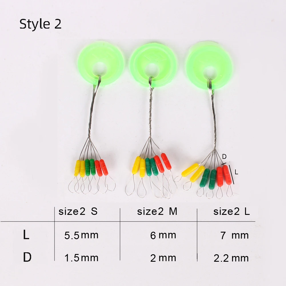 Superiorfishing Rubber Bobber Stoppers Black Space Beans Rubber Line