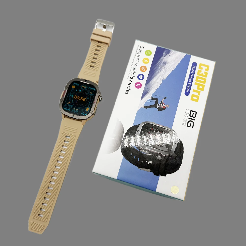 Factory C30Pro Big Inch Screen Magnetic Charger Waterproof Bt Call Popular Women Men Smart Watch