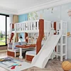 Blue + White (bunk bed with slide)