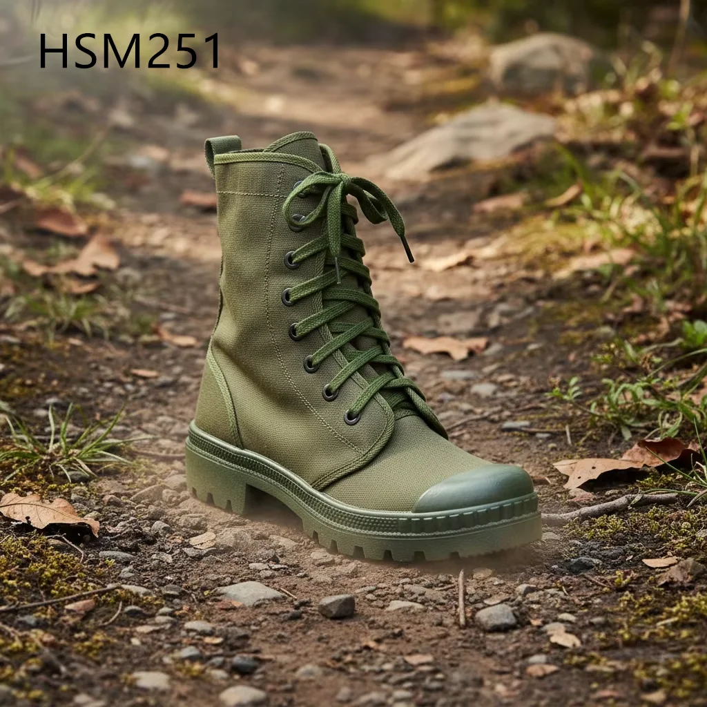 LXG,forest Crossing Rip Resistant Canvas Fabric Green Hunting Boots Factory Output Rain-proof Concealment Jungle Boots HSM251