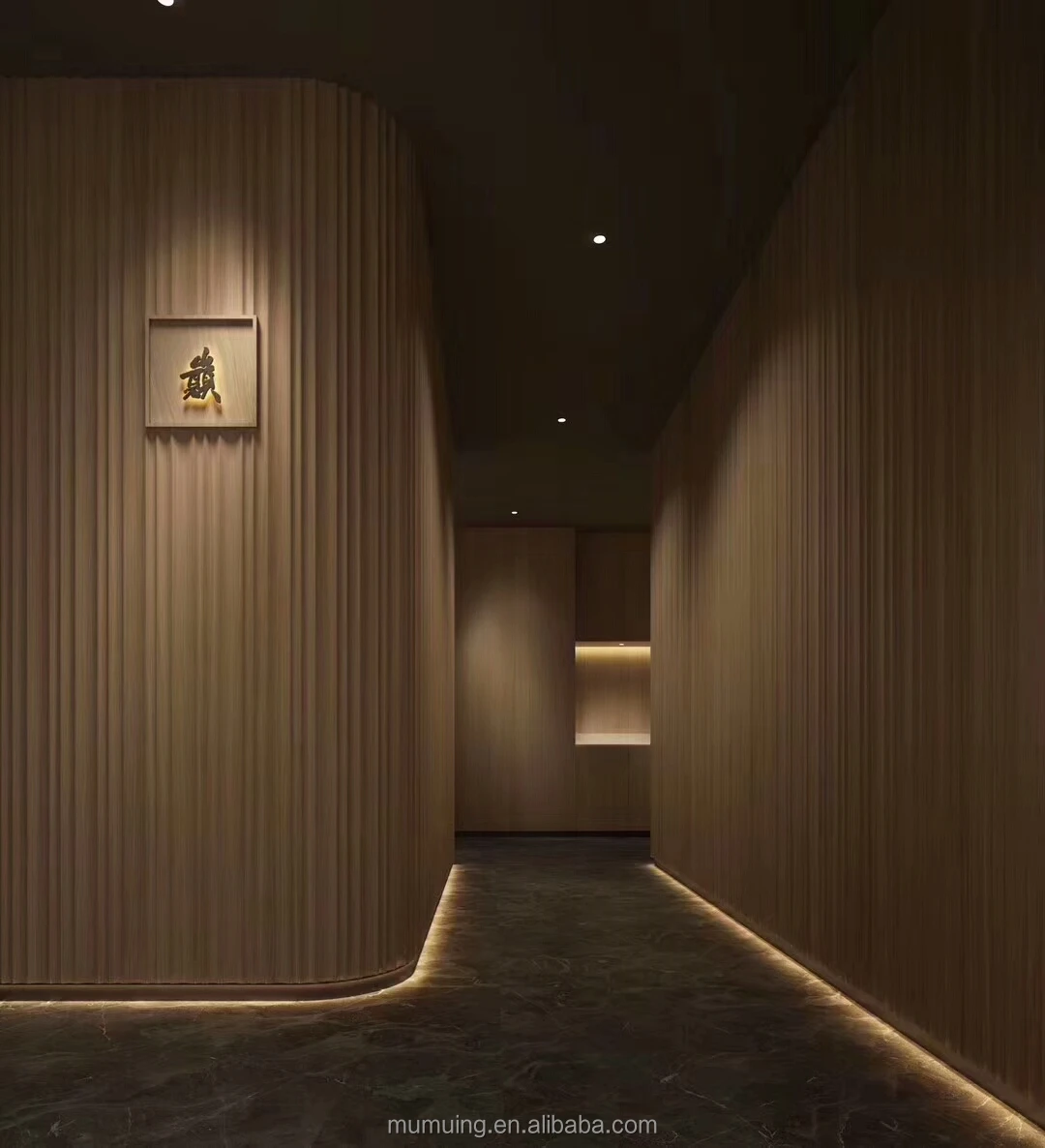 MUMU Wooden 3D Wave Solid Wood Wallboard Decorative Cladding