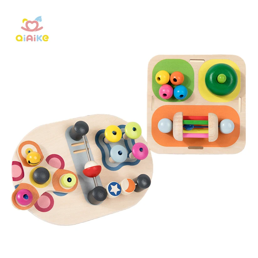 Multi-functional Wooden Fine Motor Skills Board Montessori Toy Educational Baby Sensory Busy Board For Kids