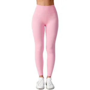 Custom Brand Logo Leggings Fitness Wear Breathable Workout Yoga Pants Seamless Leggings Gym Womens Leggings