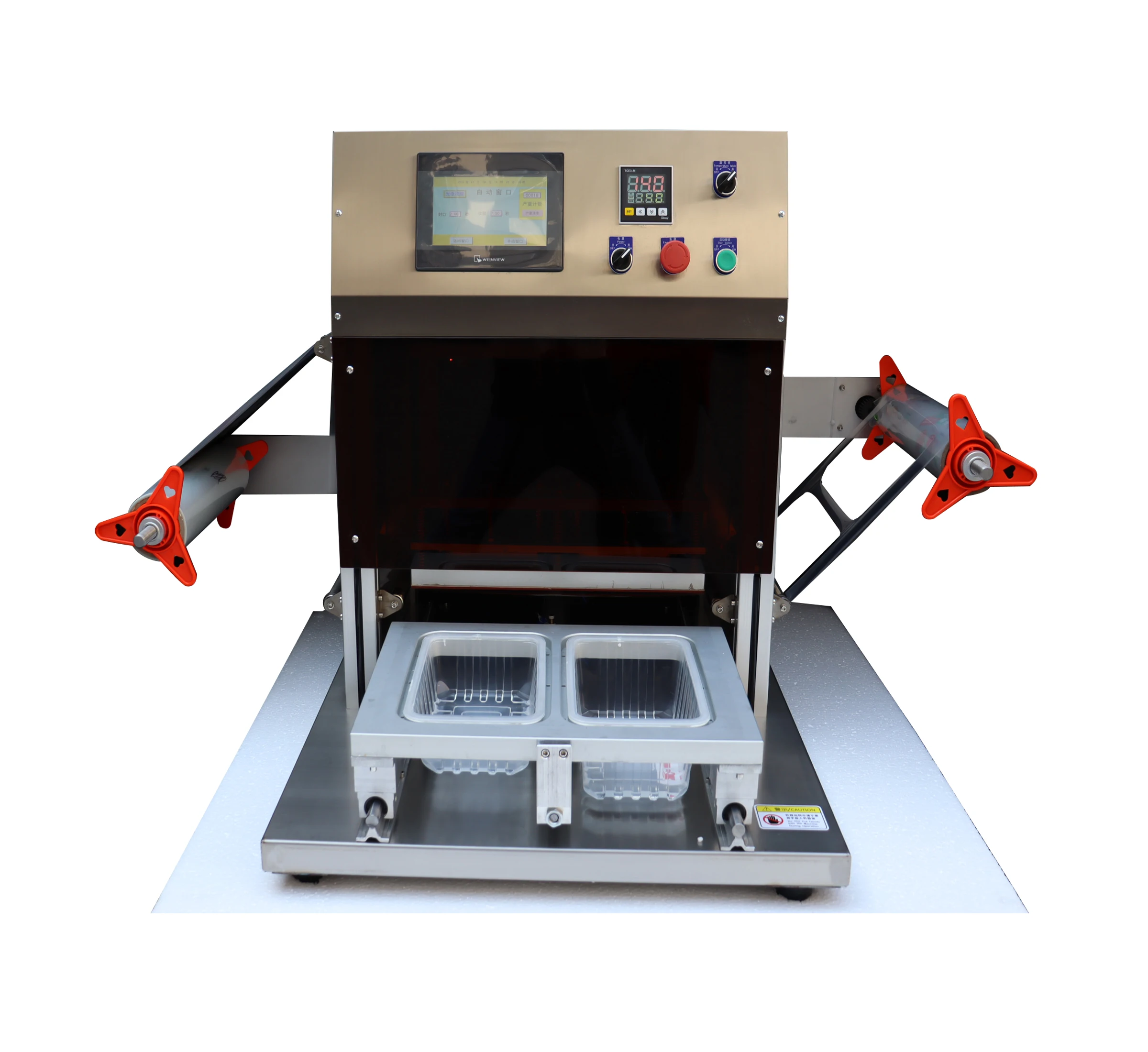 Fácil de Operar Máquina de Envasado de Alimentos Pequeña Máquina de Sellado de Bandejas de Escritorio Semi-Automática para Bandejas de Plástico