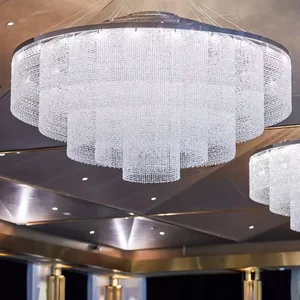 Wedding Decoration Chandeliers Light Fancy Circle Design Ceiling Chandelier for Villa Project Hotel Lobby