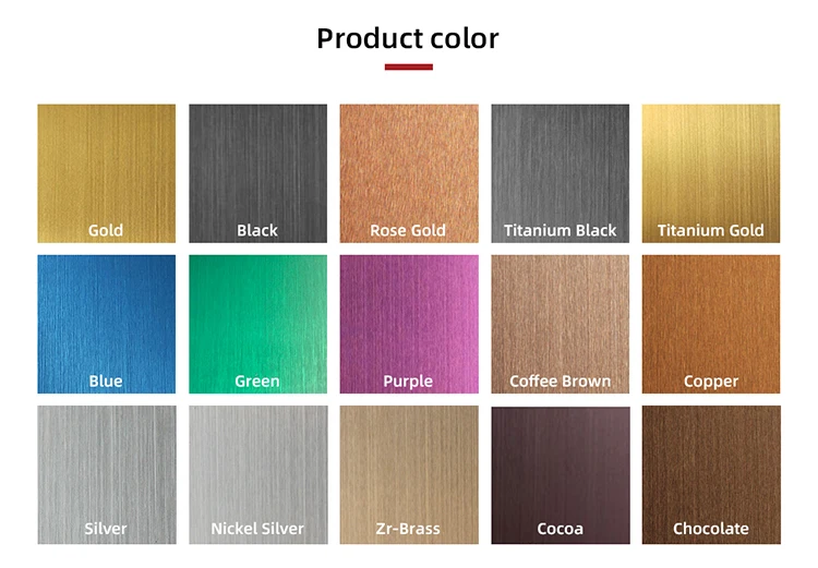 Pvd Colored Brushed Finish Stainless Steel Sheet L Pvd Color Coating Decorative