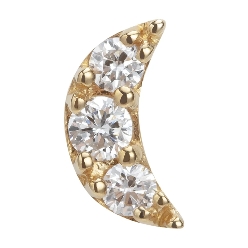 Giometal Luxury Piercing Jewelry 18kt Solid Gold Press Fit Threadless