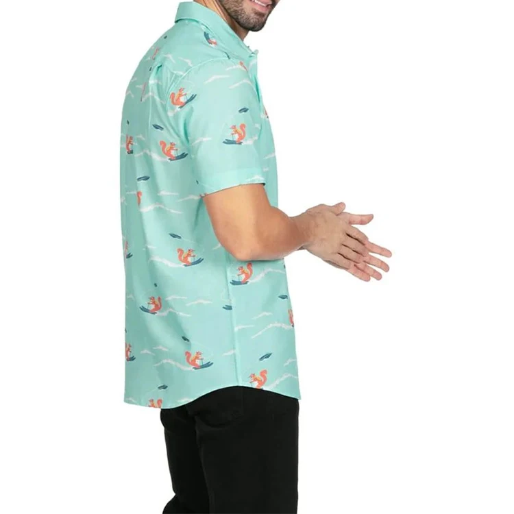 Custom All Over Printed Quality Button Up Short Sleeve Men Hawaiian 