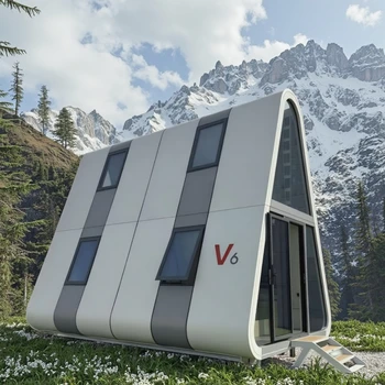 Innovative Two-Story Steel Frame Triangle House Futuristic Design Space Capsule for Office Building Villa Bedroom Resort