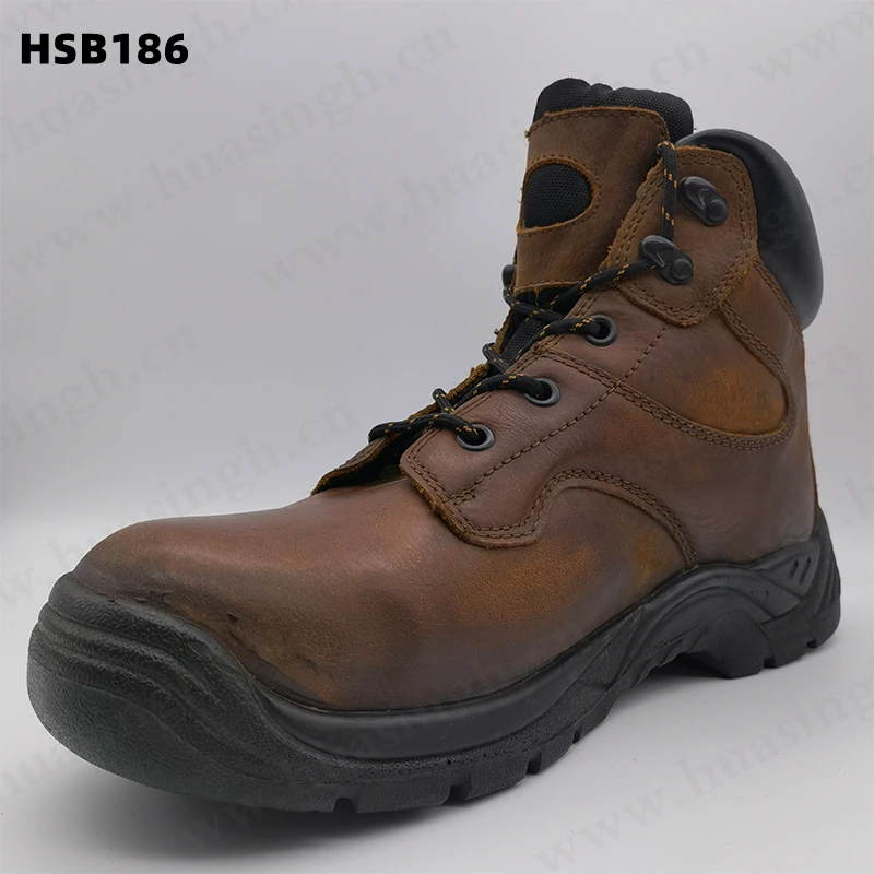 LXG,heavy Industrial Steel Toe Insert Sport Safety Shoes Oil Resistant Anti-puncture Brown Safety Boots for Sale HSB186