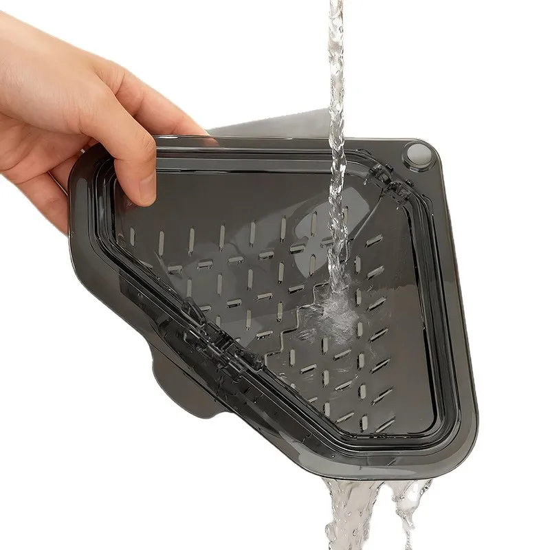 Magnetic Draining Triangular Kitchen Sink Filter, Household Food Residue and Kitchen Waste Storage Rack