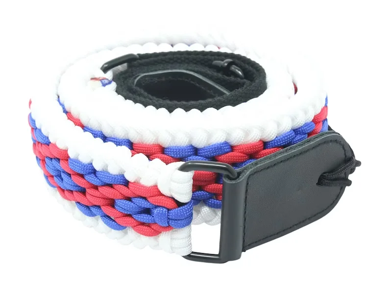 Новое поступление 2022 кожаный ремень для гитары ручной работы из Паракорда с крестообразным ремешком и