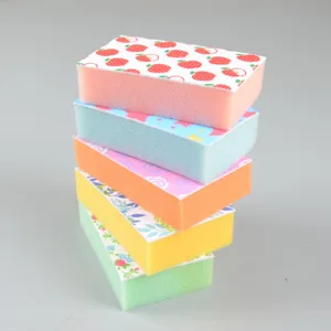 Cute Kitchen Products PU Sponge with Non-woven Fabric rainbow Cleaning Sponge Oil Infused Sponge