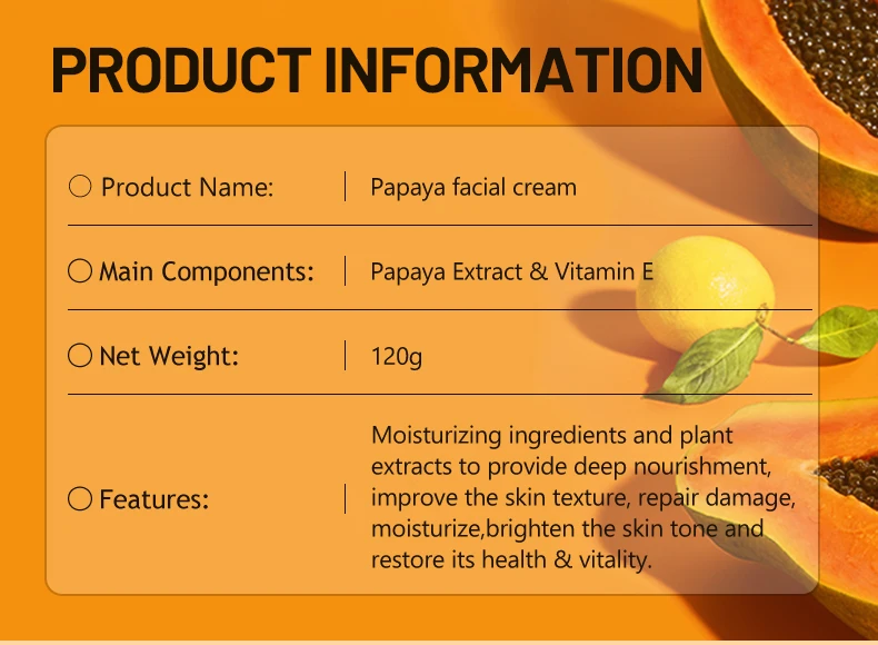 Disaar Vitamin E & Papaya Extract Whitening Deep Nourishing Skin Brighten Face Cream for Dark Skin